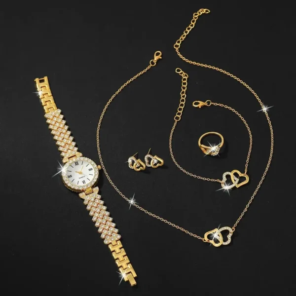 6 Pcs Women's Luxury Watch & Bracelet Set - Image 3