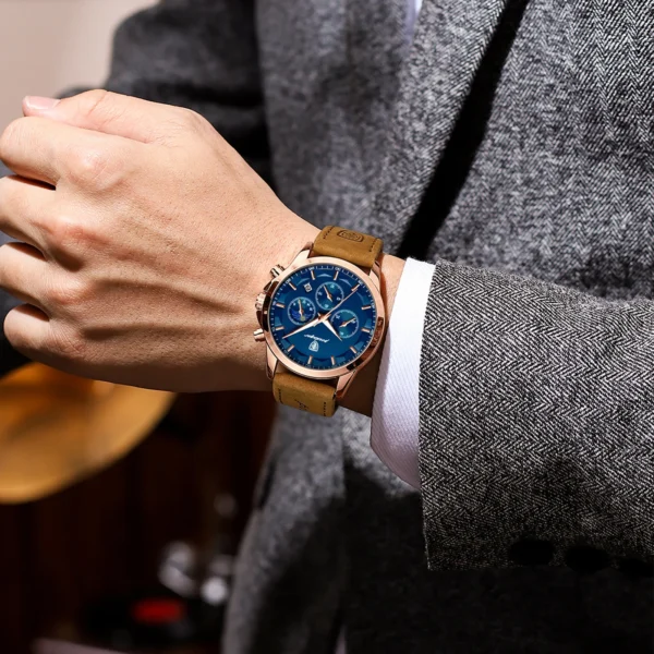 POEDAGAR Men's Quartz Watch - Image 6
