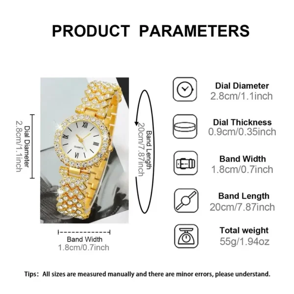6 Pcs Women's Luxury Watch & Bracelet Set - Image 5