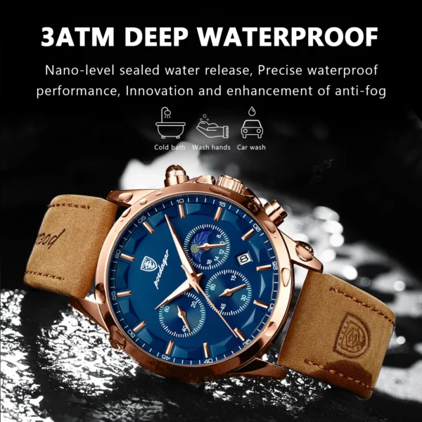 POEDAGAR Men's Quartz Watch - Image 3