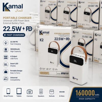 20(2) Kamal KPB0161 Power Bank – 160000mAh | 22.5W PD Fast Charging