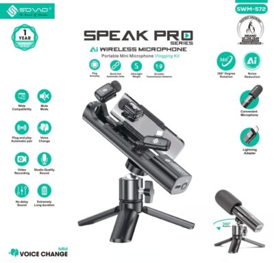 WhatsApp Image 2026-08-09 at 8.35.59 AM SOVO SPEAK PRO SWM-572 AI Wireless Microphone